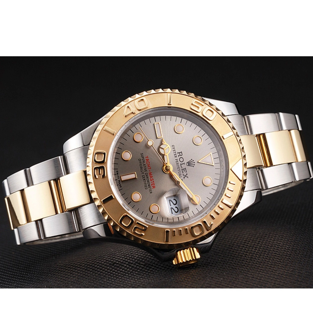 Good Copy Rolex Watches Bezel Steel Gold Rolex Tone Gray Yacht-Master Swiss Case Dial Stainless Dial Two 0627
